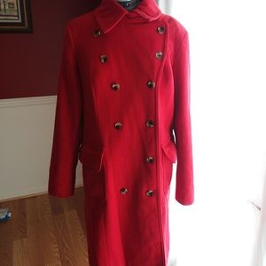 Red Winter Coat Duster Length